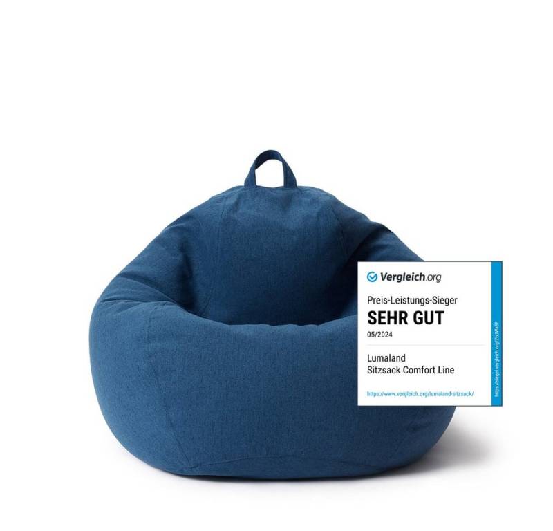 Lumaland Sitzsack Comfort Line, Indoor Beanbag 80x90x50cm mit anpassbaren EPS-Perlen, Weiches & Komfortables Bodenkissen, 185 L Volumen Lumaland Sitzsack Comfort Line, Indoor Beanbag 80x90x50cm mit anpassbaren EPS-Perlen, Weiches & Komfortables Bodenkissen, 185 L Volumen von Lumaland