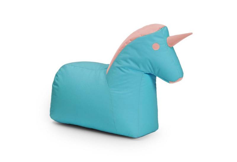 Lumaland Sitzsack Kinder Einhorn Kissen Tier 85x70x45 cm (1x Kindersitzsack), kuscheliges Sitzkissen, Unicorn Motiv, pflegeleicht von Lumaland