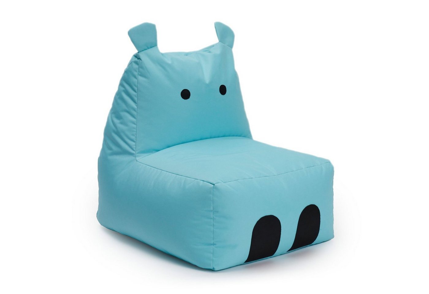 Lumaland Sitzsack Kinder Hippo Tier Kissen 80x70x65 cm (1x Kindersitzsack), Wohlfühl Sitzkissen, süßes Motiv, Kids, pflegeleicht von Lumaland