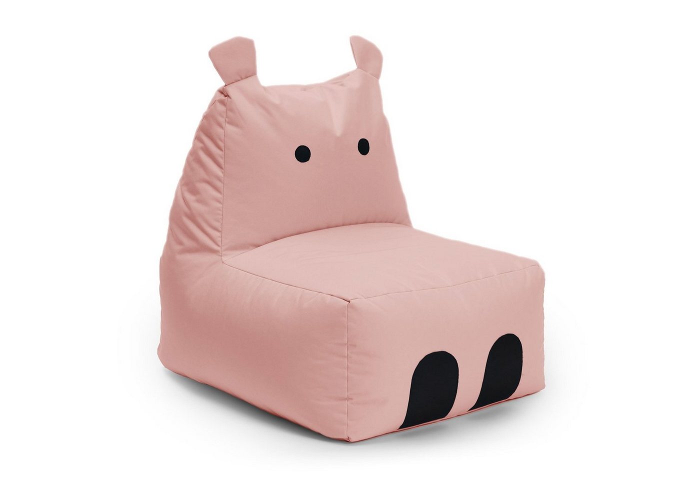 Lumaland Sitzsack Kinder Hippo Tier Kissen 80x70x65 cm (1x Kindersitzsack), Wohlfühl Sitzkissen, süßes Motiv, Kids, pflegeleicht von Lumaland