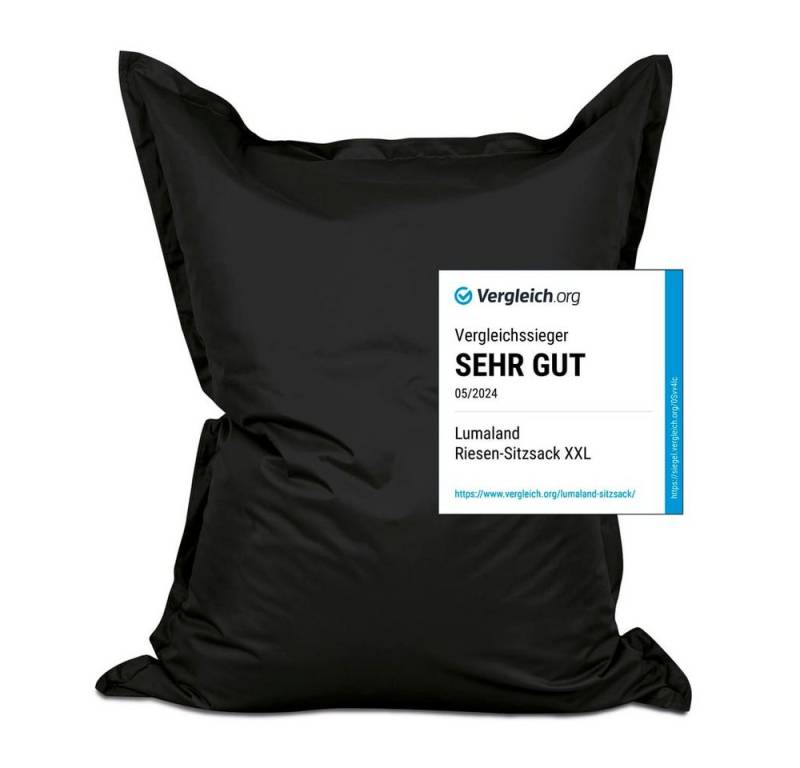Lumaland Sitzsack XXL Bean Bag Riesen-Sitzkissen 380L 140x180cm Special Edition, Wasserfester Indoor & Outdoor BeanBag mit EPS-Perlen von Lumaland