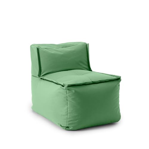 Lumaland Sitzsack-Lounge Modular Mittelteil | Waschbare & Wasserfeste Sitzmöbel für Innenräume & Garten | Indoor & Outdoor Sitz-Garnitur | Einfach erweiterbar | 54x81x70cm [Pastellgrün] von Lumaland