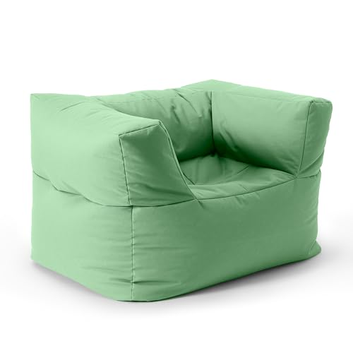Lumaland Sitzsack-Lounge Modular Sessel | Einfach erweiterbares & leichtes Sofa | Waschbare & Wasserfeste Sitzmöbel für Innenräume & Garten | Indoor & Outdoor Sitz-Garnitur | 96x72x70 cm [Pastellgrün] von Lumaland