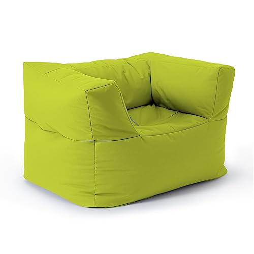 Lumaland Sitzsack-Lounge Modular Sessel | Einfach erweiterbares & leichtes Sofa | Waschbare & Wasserfeste Sitzmöbel für Innenräume & Garten | Indoor & Outdoor Sitz-Garnitur | 96x72x70 cm [Apfelgrün] von Lumaland