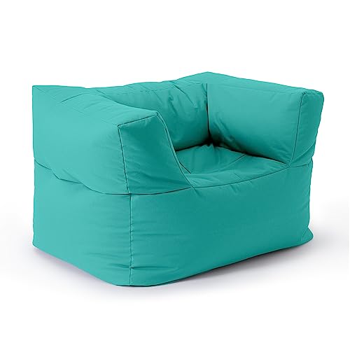 Lumaland Sitzsack-Lounge Modular Sessel | Einfach erweiterbares & leichtes Sofa | Waschbare & Wasserfeste Sitzmöbel für Innenräume & Garten | Indoor & Outdoor Sitz-Garnitur | 96x72x70 cm [Türkis] von Lumaland