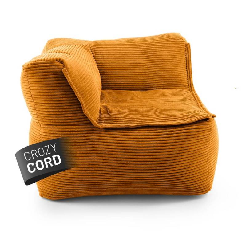Lumaland Sitzsack Lumaland Sitzsack-Sofa Modular Cord 81x81x70cm Ecke links, Sessel abnehmbarer Bezug kombinierbar waschbar von Lumaland