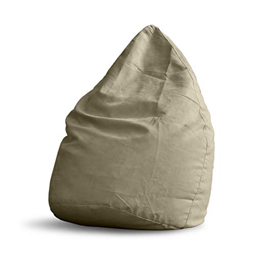 Lumaland Sitzsack Luxury 60x45cm | Microvelours Beanbag mit extra weichem & robustem Stoff | Für Erwachsene & Kinder| Ideal geeignet für Kinderzimmer | Sessel & Stuhl Bean Bag [Beige] von Lumaland