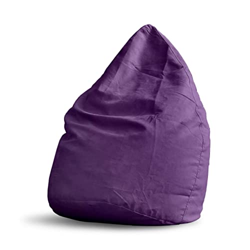 Lumaland Sitzsack Luxury 60x45cm | Microvelours Beanbag mit extra weichem & robustem Stoff | Für Erwachsene & Kinder| Ideal geeignet für Kinderzimmer | Sessel & Stuhl Bean Bag [Lila] von Lumaland