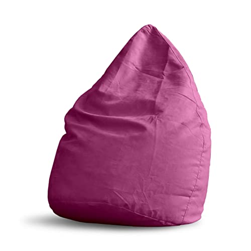 Lumaland Sitzsack Luxury 60x45cm | Microvelours Beanbag mit extra weichem & robustem Stoff | Für Erwachsene & Kinder| Ideal geeignet für Kinderzimmer | Sessel & Stuhl Bean Bag [Pink] von Lumaland