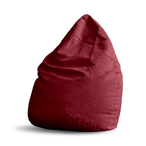 Lumaland Sitzsack Luxury 60x45cm | Microvelours Beanbag mit extra weichem & robustem Stoff | Für Erwachsene & Kinder| Ideal geeignet für Kinderzimmer | Sessel & Stuhl Bean Bag [Rot] von Lumaland