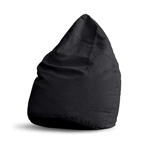 Lumaland Sitzsack Luxury 60x45cm | Microvelours Beanbag mit extra weichem & robustem Stoff | Für Erwachsene & Kinder| Ideal geeignet für Kinderzimmer | Sessel & Stuhl Bean Bag [Schwarz] von Lumaland