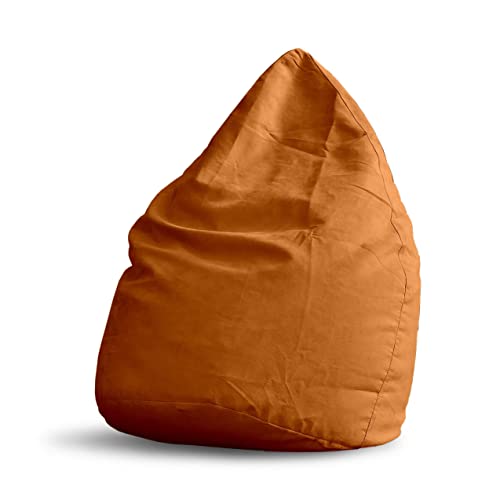 Lumaland Sitzsack Luxury XL Plus 85x65cm | Microvelours Beanbag mit extra weichem & robustem Stoff | Für Erwachsene & Kinder| Ideal geeignet für Kinderzimmer | Sessel & Stuhl Bean Bag [Orange] von Lumaland