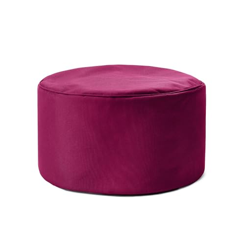 Lumaland Sitzsack Pouf (50 L) | Kompakter Sitzsack mit 3-in-1-Funktion: bequemer Hocker, praktisches Tischchen & stylischer Fußschemel für in- & Outdoor I Mit Flexibler EPS-Füllung | Ø 25 x 45 cm von Lumaland