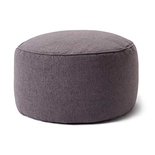 Lumaland Sitzsack Pouf (50 L) | Kompakter Sitzsack mit 3-in-1-Funktion: bequemer Hocker, praktisches Tischchen & stylischer Indoor Fußschemel I Mit Flexibler EPS-Füllung | Ø 25 x 45 cm [Dunkelgrau] von Lumaland