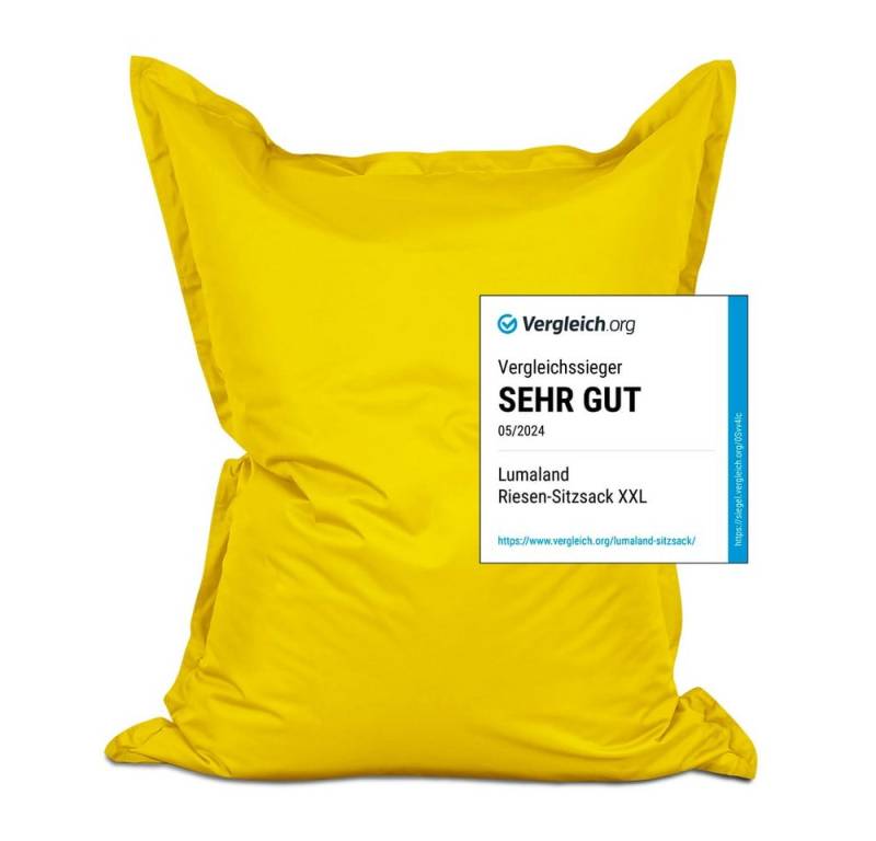 Lumaland Sitzsack XXL Bean Bag Riesen-Sitzkissen 380L 140x180cm Special Edition, Wasserfester Indoor & Outdoor BeanBag mit EPS-Perlen Lumaland Sitzsack XXL Bean Bag Riesen-Sitzkissen 380L 140x180cm Special Edition, Wasserfester Indoor & Outdoor BeanBag mit EPS-Perlen von Lumaland