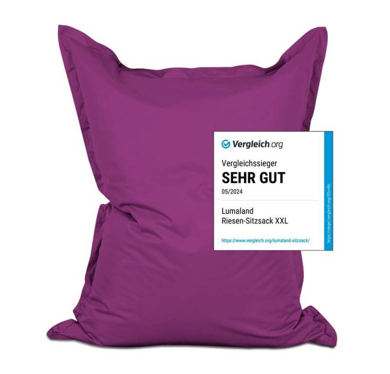 Lumaland Sitzsack XXL Bean Bag Riesen-Sitzkissen 380L 140x180cm Special Edition, Wasserfester Indoor & Outdoor BeanBag mit EPS-Perlen von Lumaland