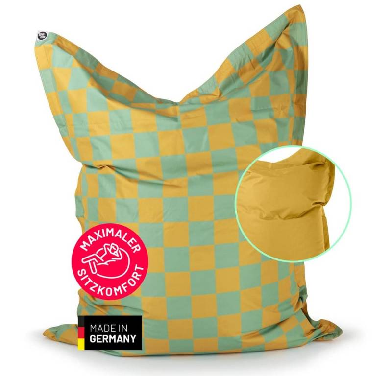 Lumaland Sitzsack XXL-Sitzsack Karo 380L senfgelb/pastellgrün, mit EPS-Perlen - out- & indoor - wasserfest Lumaland Sitzsack XXL-Sitzsack Karo 380L senfgelb/pastellgrün, mit EPS-Perlen - out- & indoor - wasserfest von Lumaland