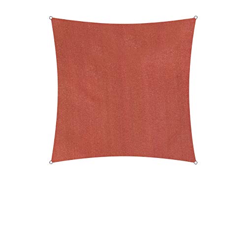 Lumaland Sonnensegel Quadrat | 3 x 3 Meter Wetterbeständiger Sonnenschutz inkl. Befestigungsseile | Terrasse, Garten & Balkon Schattenspender mit UV-Schutz [Terracotta] von Lumaland