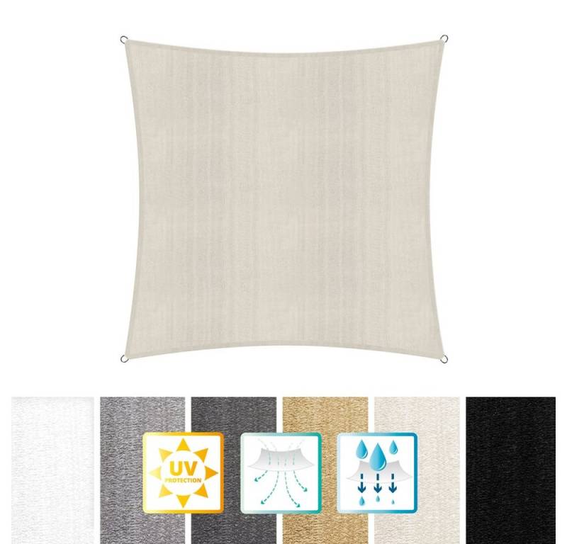 Lumaland Sonnensegel Sonnensegel 4 x 4 m Quadrat, Wetterbeständig 100% HDPE mit Stabilisator für UV Schutz von Lumaland