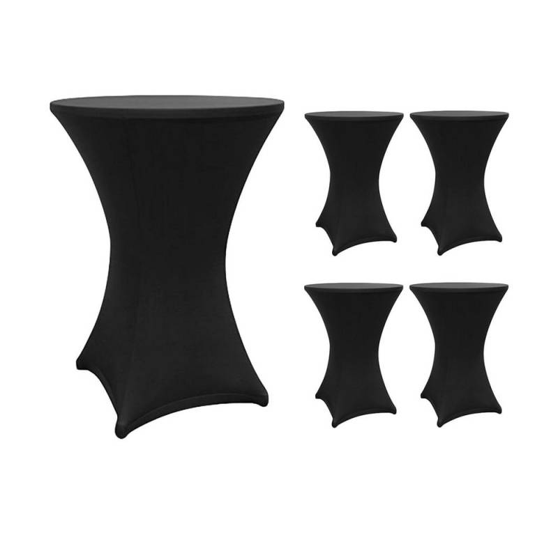 Lumaland Stehtischhusse Stehtisch Husse Tischbezug Deko Sektempfang, 2er Set schwarz, weiß, grau 70-75cm & 80-85cm von Lumaland