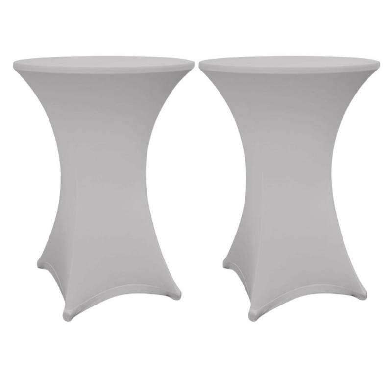 Lumaland Stehtischhusse Stehtisch Husse Tischbezug Deko Sektempfang, 2er Set schwarz, weiß, grau 70-75cm & 80-85cm von Lumaland