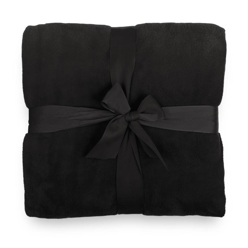 WohndeckeKuscheldecke aus weichem Coral Fleece - 220 x 240 cm - schwarz von LUMALAND