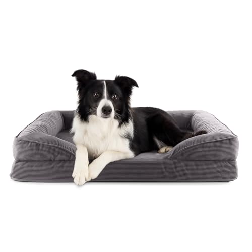 Lumaland orthopädisches Hundebett aus Cord | ergonomisches Hundesofa 90x65 cm - für mittelgroße Hunde | Boden rutschfest | Füllung und Bezug waschbar | Hundekörbchen mit Memory Schaumstoff Lumaland orthopädisches Hundebett aus Cord | ergonomisches Hundesofa 90x65 cm - für mittelgroße Hunde | Boden rutschfest | Füllung und Bezug waschbar | Hundekörbchen mit Memory Schaumstoff von Lumaland