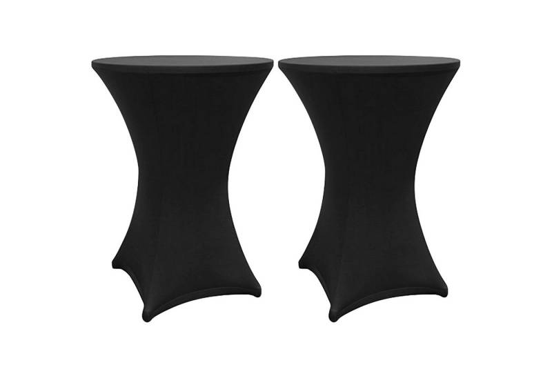 Lumaland Stehtischhusse Stehtisch Husse Tischbezug Deko Sektempfang, 2er Set schwarz, weiß, grau 70-75cm & 80-85cm von Lumaland