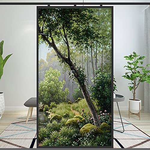 Fensterfolie, Sichtschutz, dekorative Ölgemälde, statische Haftung, Fensteraufkleber, kein Klebstoff, mattierte Fensterabdeckungen, Fensterfarbe (B, 120 x 250 cm) von Lumanduo