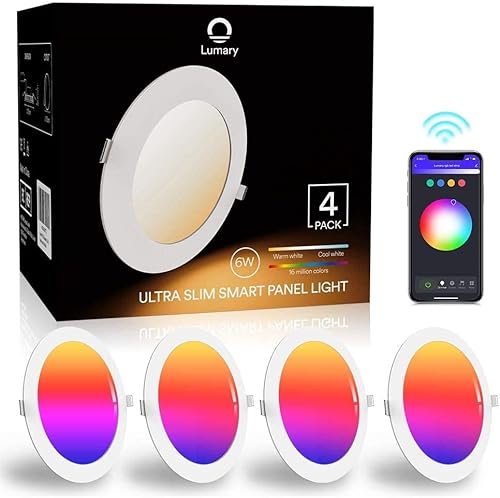 Lumary LED Einbaustrahler Deckenstrahler, 16 Millionen Farben Dimmbar Weiß (2700K-6000K), Deckenspots Kompatibel Mit Alexa, Echo, Google Home, 4 Stück von Lumary