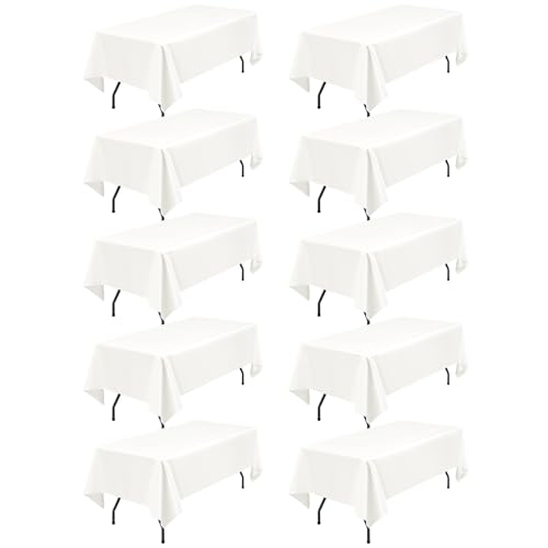 10 Packung elfenbeinfarbene Polyester-Tischdecken, 153 x 260 cm für 6Fuß große rechteckige Tischdecke, waschbar und wiederverwendbar, Flecken und knitterfest, für Hochzeit, Party, Bankett, Restaurant 10 Packung elfenbeinfarbene Polyester-Tischdecken, 153 x 260 cm für 6Fuß große rechteckige Tischdecke, waschbar und wiederverwendbar, Flecken und knitterfest, für Hochzeit, Party, Bankett, Restaurant von Lumaycens