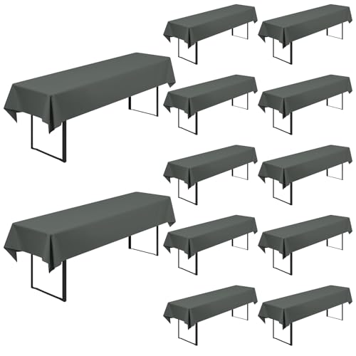 12 Stück Biertisch Tischdecke Universal für 50cm u.70cm Biertische Hussen für Biertisch, Biertischhussen Blickdichte Biertisch-Husse Bierzeltgarnitur Waschbar Biertischdecke 100x250cm(Anthrazit) von Lumaycens