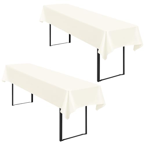 2 Stück Tischdecke Bierzeltgarnitur 100 x 250cm Biertisch Tischdecke wasserdichte Polyester Tischdecke Elfenbein Biertischdecke für 50 und 70cm Biertische, Rechteckige Tischdecken für Hochzeitsfeiern 2 Stück Tischdecke Bierzeltgarnitur 100 x 250cm Biertisch Tischdecke wasserdichte Polyester Tischdecke Elfenbein Biertischdecke für 50 und 70cm Biertische, Rechteckige Tischdecken für Hochzeitsfeiern von Lumaycens