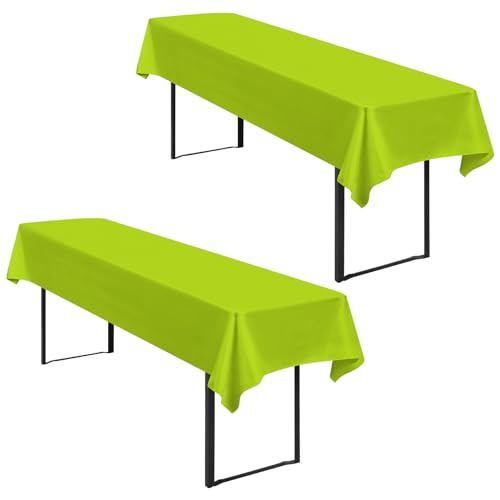2 Stück Tischdecke Bierzeltgarnitur 100 x 250cm Biertisch Tischdecke wasserdichte Polyester Tischdecken Grün Biertischdecke für 50 und 70cm Biertische, Rechteckige Tischdecken für Hochzeitsfeiern von Lumaycens