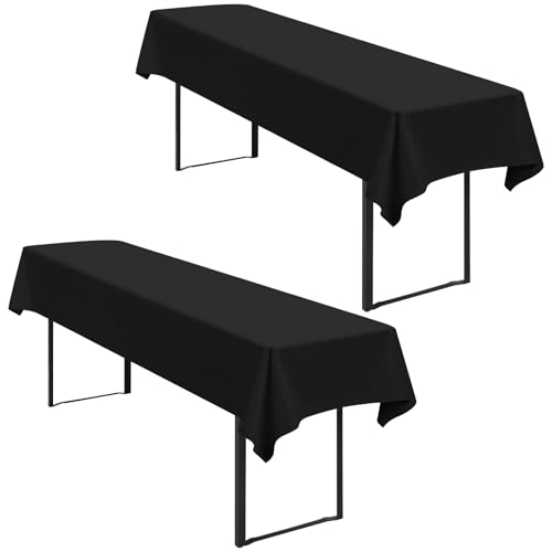 2 Stück Tischdecke Bierzeltgarnitur 100 x 250cm Biertisch Tischdecke wasserdichte Polyester Tischdecken schwarz Biertischdecke für 50 und 70cm Biertische, Rechteckige Tischdecken für Hochzeitsfeiern von Lumaycens