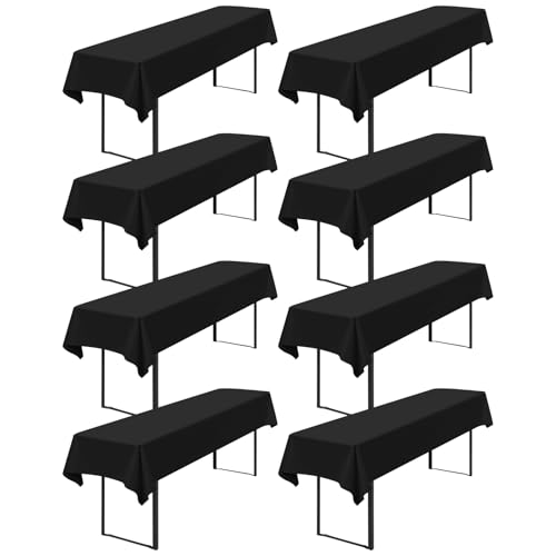 8 Stück Tischdecke Bierzeltgarnitur 100 x 250cm Biertisch Tischdecke wasserdichte Polyester Bierbank Tischdecken für 50 und 70cm Biertische, Rechteckige Tischdecken für Hochzeitsfeiern(Schwarz) von Lumaycens