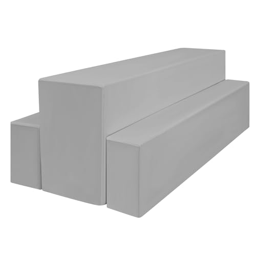 Lumaycens 1 Pack Bierbank Hussen & Biertisch Husse 3er-Set, 220 x 70 x 80 cm in Bierzeltgarnitur, Biertischhusse Premium für 70 cm Blickdicht waschbar Tisch für Outdoor-Bankette (Hellgrau) von Lumaycens