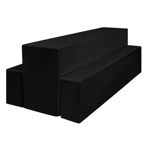 Lumaycens 1 Pack Bierbank Hussen & Biertisch Husse 3er-Set, 220 x 70 x 80 cm in Bierzeltgarnitur, Biertischhusse Premium für 70 cm Blickdicht waschbar Tisch für Outdoor-Bankette (Schwarz) von Lumaycens