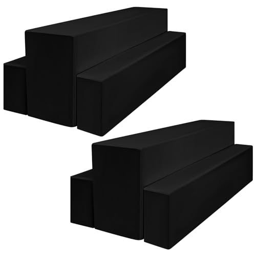 Lumaycens 2 Pack Bierbank Hussen & Biertisch Husse 3er-Set, 220 x 70 x 80 cm in Bierzeltgarnitur, Biertischhusse Premium für 70 cm Blickdicht waschbar Tisch für Outdoor-Bankette (Schwarz) von Lumaycens