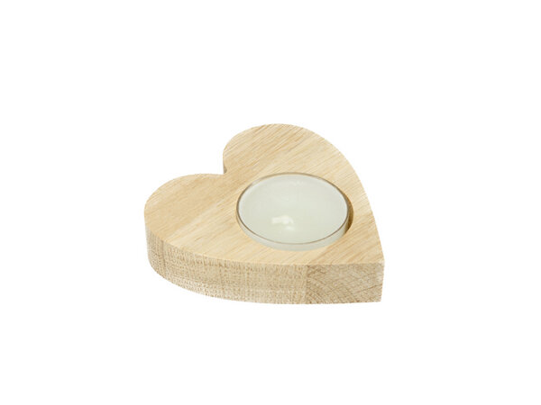 Lumboak Teelichthalter - Herz - aus Eichenholz von Lumboak