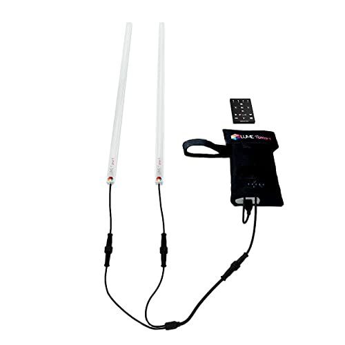 Lume1 2er Set Sonnenschirmbeleuchtung mit Fernbedienung, Sonnenschirmleuchter, Lampen für Garten, 2 LED warmweiß Leisten mit 2700 Kelvin für angenehme Beleuchtung, Akku enthalten [Energieklasse A++] von Lume 1