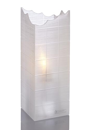 Lumea 1116 Tischlicht Harmonie Ice | Edles Windlicht mit Brushed Finish inkl. Flüssigwachskerze und Stabfeuerzeug | Kerzenhalter aus weißem Acryl | Brenndauer 40 Std. | Indoor & Outdoor, Höhe: 20 cm von Lumea Ltd