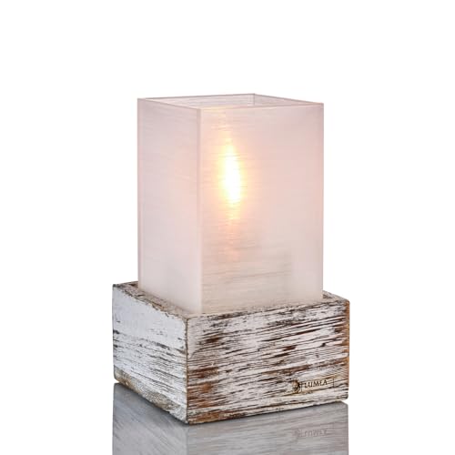 Lumea Tischlicht Nova weiß mit Holzunterteil Beach inkl. Flüssigwachskerze & Feuerzeug | Windlicht Acryl inkl. Kerze & Feuerzeug | Brenndauer 40 Std. | Für Indoor & Outdoor, Höhe: 14 cm Lumea Tischlicht Nova weiß mit Holzunterteil Beach inkl. Flüssigwachskerze & Feuerzeug | Windlicht Acryl inkl. Kerze & Feuerzeug | Brenndauer 40 Std. | Für Indoor & Outdoor, Höhe: 14 cm von Lumea Ltd
