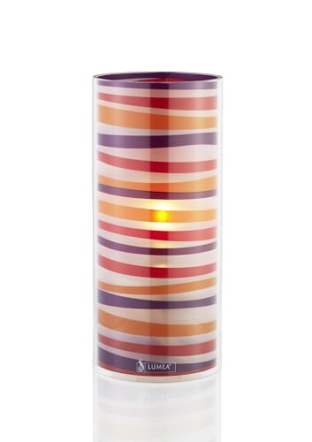 Lumea 1076 Tischlicht Easy in Rot | Dekoratives Windlicht aus hochwertigem Acryl inkl. Flüssigwachskerze | Indoor geeignet, Höhe: 18 cm von Lumea Ltd