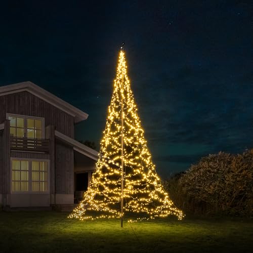 Lumedi - Weihnachtsbaumbeleuchtung für draußen - Exklusive Mast - Weihnachtsdeko, LED Lichterkette, Stimmungsvolle Beleuchtung - Geeignet für vorhandene Fahnenmasten - 6 Meter - 2000 LEDs von Lumedi