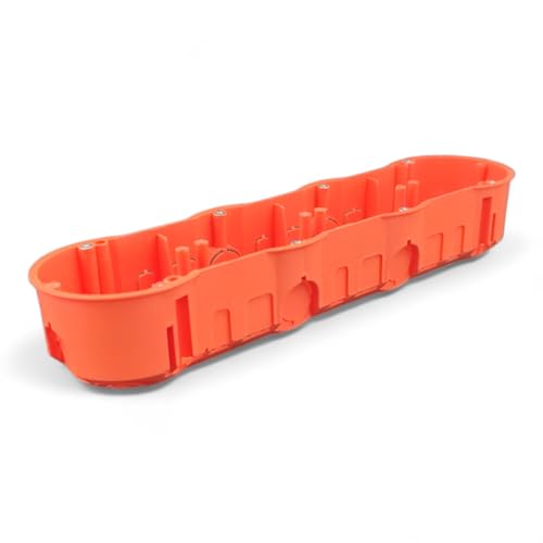 1x 4-fach Unterputzdose, Gerätedose, Schalterdose, Abzweigdose Orange Unterputz UP HW Ø68 x 272 x 46 mm Tiefe, Zum Einbau von Schaltern & Steckdosen, PK60-42WPG 1st. von LumenTEC