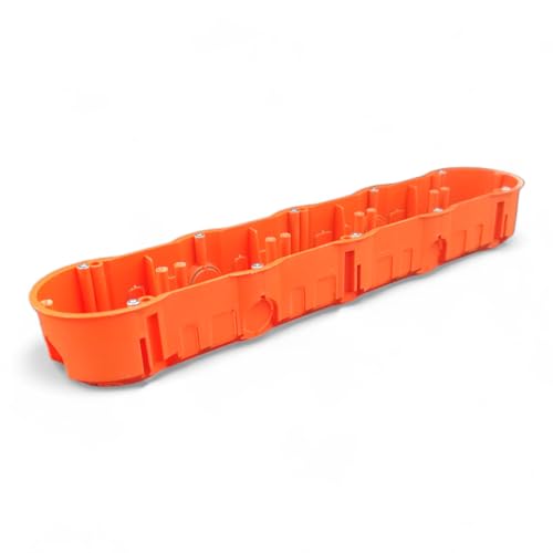 1x 5-fach Unterputzdose, Gerätedose, Schalterdose, Abzweigdose Orange Unterputz UP HW Ø68 x 340 x 46 mm Tiefe, Zum Einbau von Schaltern & Steckdosen, PK60-42WPG 1st. von LumenTEC