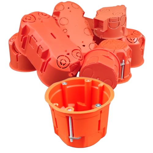 20x 1-Fach Gipskartondose, Hohlwanddose, Gerätedose, Schalterdose, Abzweigdose Orange UP HW Ø 68mm 60mm Tiefe, zur Befestigung der Dose in Gipskartonplatten, PK60-44LP 20st. von LumenTEC