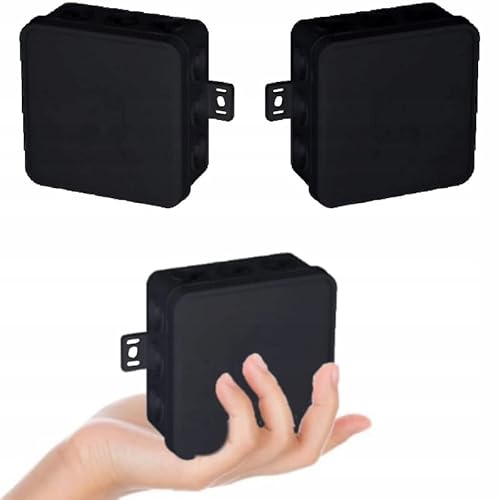 5x Aufputzdose Abzweigdose, Feuchtraum Aufputzdose Feuchtraum Verbindungsdose Verteilerdose IP54, Schwarz Abzweigkasten 75 x 75 x 41 mm, 5 Stück 5x Aufputzdose Abzweigdose, Feuchtraum Aufputzdose Feuchtraum Verbindungsdose Verteilerdose IP54, Schwarz Abzweigkasten 75 x 75 x 41 mm, 5 Stück von LumenTEC