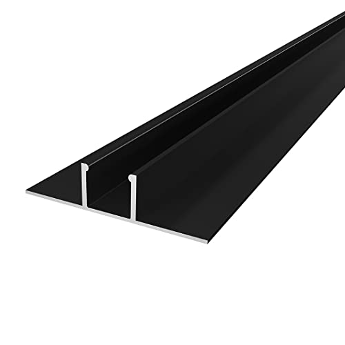 LED Architekturprofil Profil für Gipskartonplatten, 100cm Profil LED für 10mm LED Streifen, aluminium led profil + Abdeckung LT17-1 (Schwarz Milchig) von LumenTEC